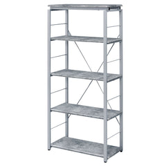 Jurgen - Bookshelf - Faux Concrete & Silver