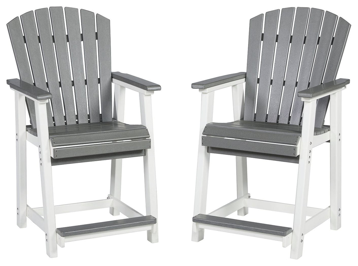 Transville - Barstool (Set of 2) - Gray / White