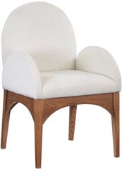 Waldorf - Chenille Dining Arm Chair With Brown Legs