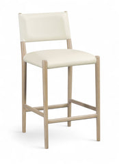 Andie - Vegan Leather Upholstered Counter Stool - Natural Base
