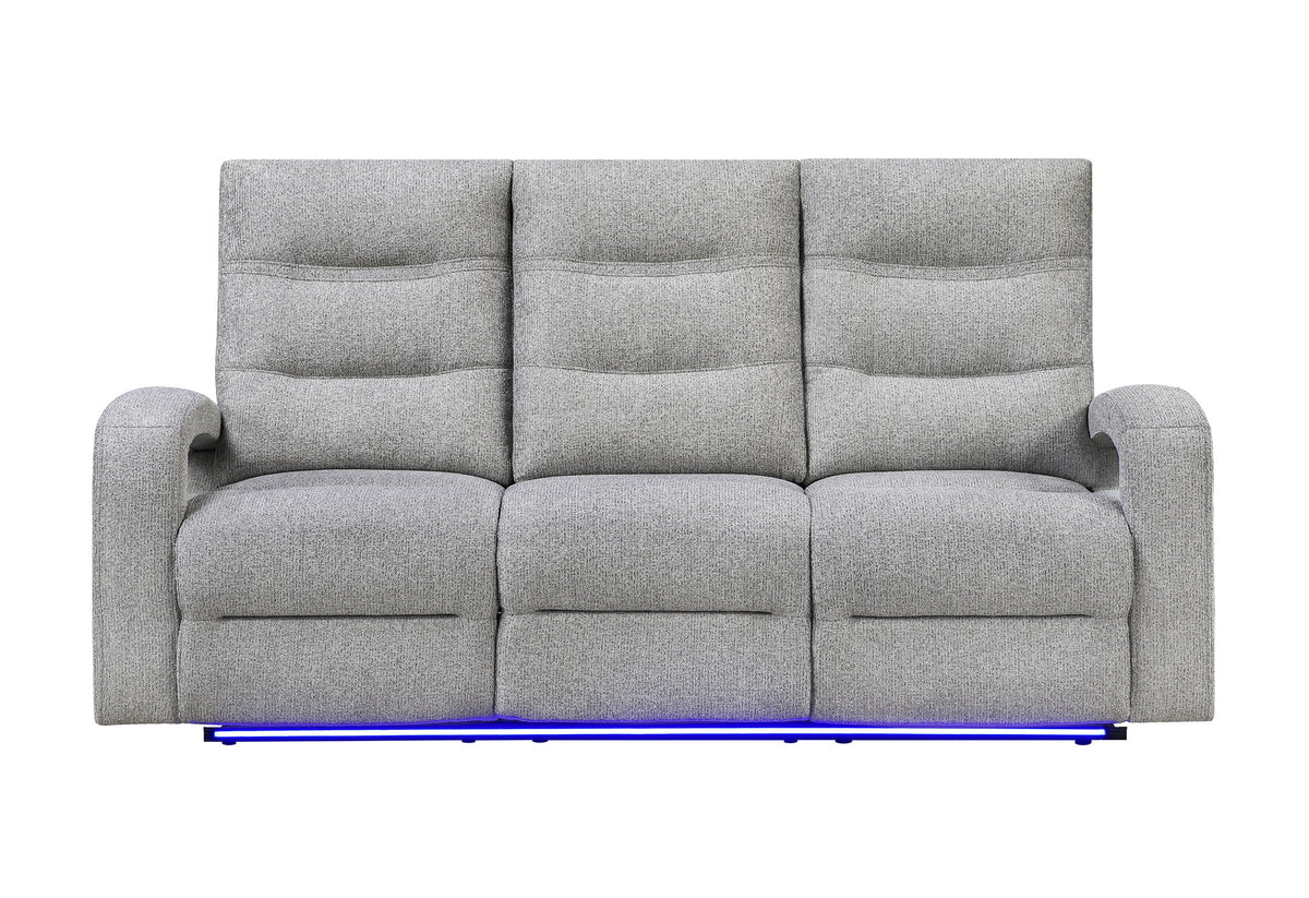 U6611 - Power Reclining Sofa With LED - Dark Gray