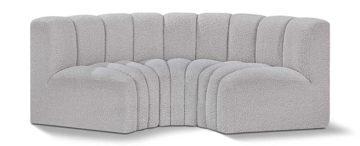 Arc - Boucle Fabric 3 Piece Modular U-Shaped Sofa