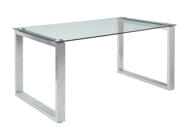 Abraham - Dining Table - Clear Glass Top & Chrome
