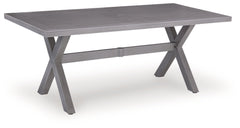 Half Moon Beach - Rectangular Dining Table With Umbrella Option - Gray
