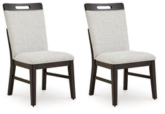 Neymorton - Dining Upholstered Side Chair (Set of 2) - Light Gray / Brown