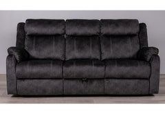 U7303 - 3 Piece Living Room Set (Recliner Sofa / Console Power Recliner Loveseat / Glider Recliner) - Granite