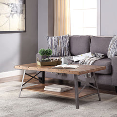 Ikram - Coffee Table - Weathered Oak & Sandy Black