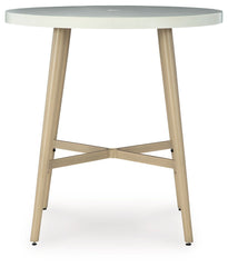 Seton Creek - Round Bar Table With Umbrella Option - Beige