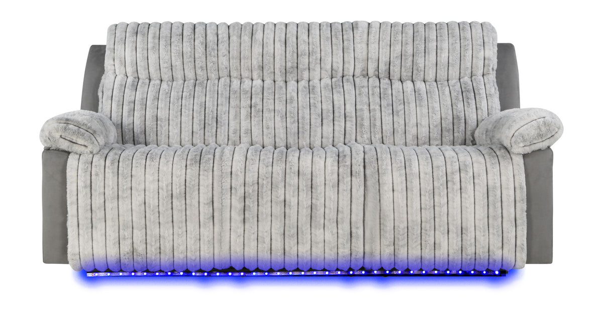 Glory Furniture - Plush - Reclining Sofa With Table And LED Belt