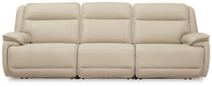 Double Deal - 3-Piece Power Reclining Sofa Sectional - Almond