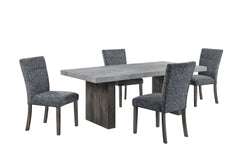 D2410 - 5 Piece Dining Room Set (Dining Table And 4 Dining Chairs) - Gray / Dark Brown