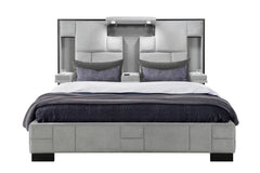 Oscar - King Bed Without Wood Trim - Gray