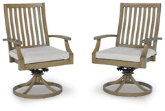 Rainier Ranch - Swivel Chair With Cushion (Set of 2) - Brown / Beige