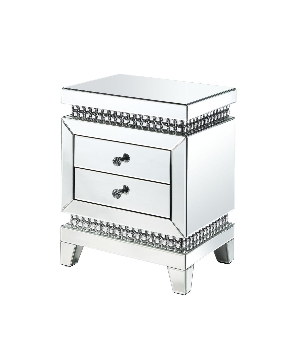 Lotus - Accent Table - Mirrored & Faux Ice Cube Crystals