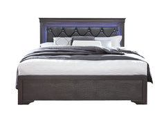 Pompei - King Bed With LED - Gray