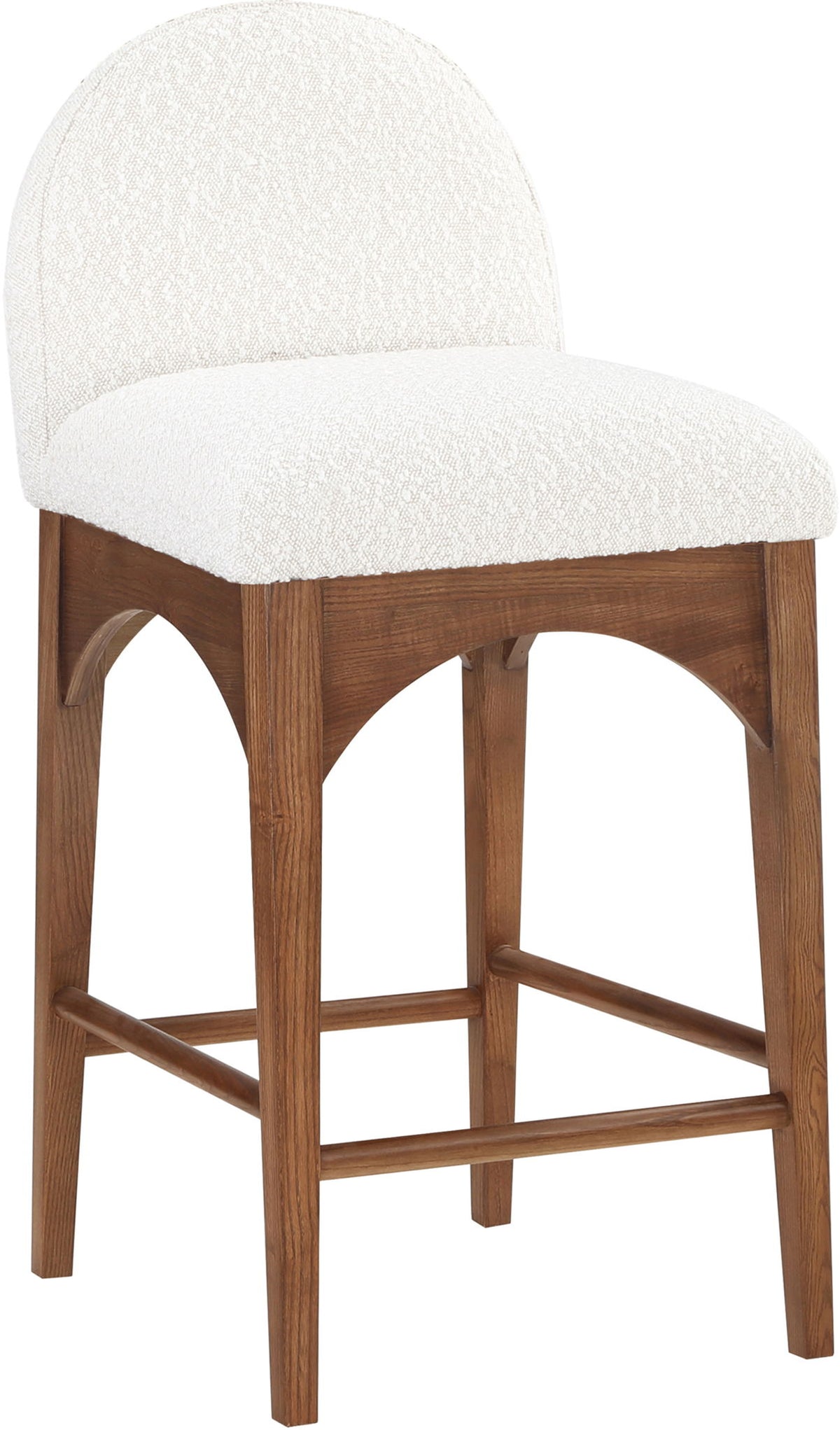 Waldorf - Boucle Stool With Brown Legs