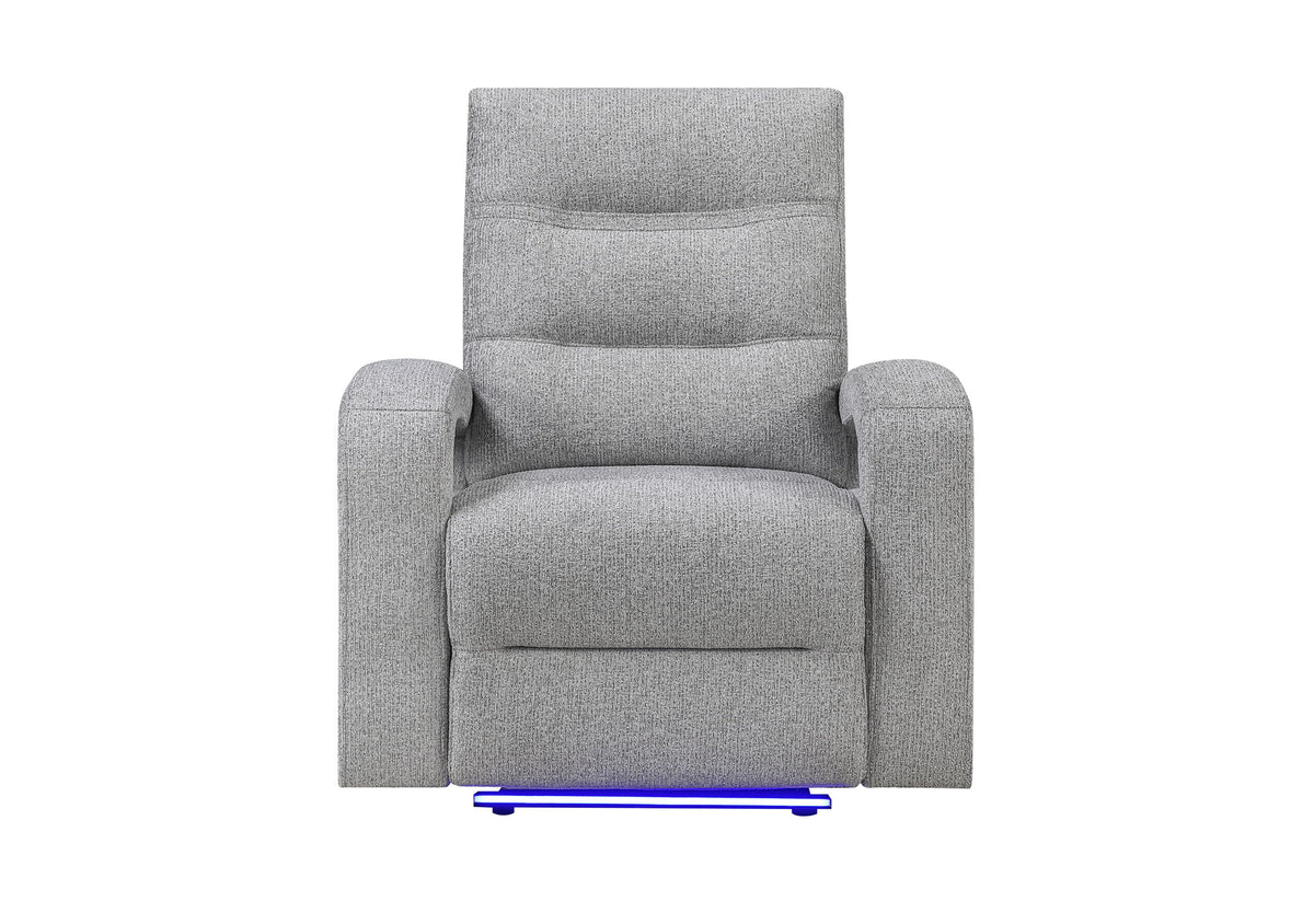 U6611 - Power Recliner With LED - Dark Gray