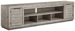Naydell - XL TV Stand w/Fireplace Option - Gray