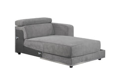 Alwin - Modular Rf Chaise - Dark Gray Fabric