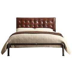 Brancaster - Queen Bed - Vintage Brown Top Grain Leather