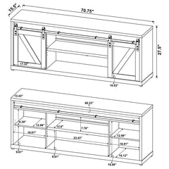 Brockton - 3-shelf Sliding Doors TV Console