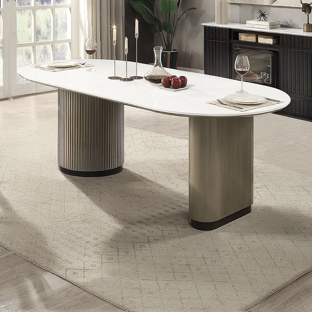 Clayten - Dining Table - Engineered Top & Light Oak