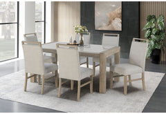 D1321 - 5 Piece Dining Room Set (Dining Table And 4 Dining Chairs) - Light Gray / White