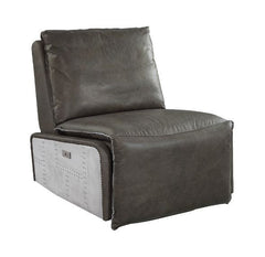 Metier - Power Motion Recliner - Gray Top Grain Leather & Aluminum