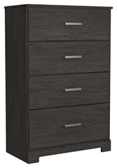 Belachime - Four Drawer Chest - Charcoal