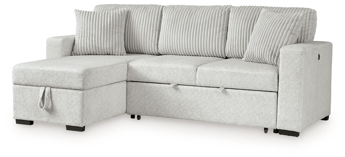 Wohlen - 2-Piece Sectional With Pop Up Sleeper And LAF Corner Chaise - Alloy