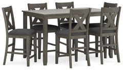 Caitbrook - Rect Drm Counter Table Set (Set of 7) - Gray