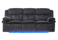 U8686 - Power Reclining Sofa With LED / Hidden Drawer And Drop Down Table - Black