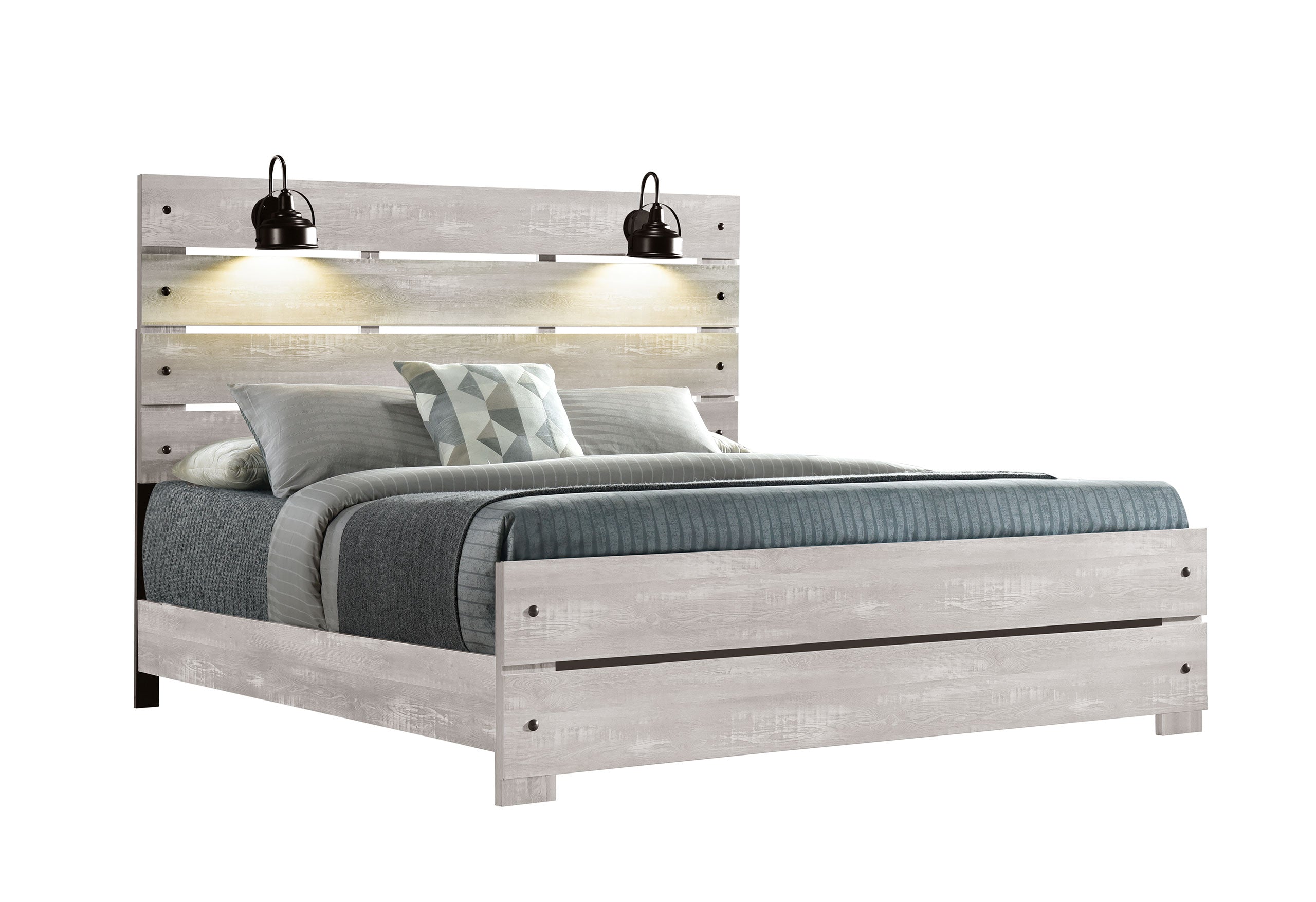 LINWOOD - BOOKCASE TWIN BED, FULL BED WITH LAMPS, KING BED WITH LAMPS, QUEEN BED WITH LAMPS, FULL BED WITH LAMPS, KING BED WITH LAMPS, QUEEN BED WITH LAMPS - MyWaynesHome #